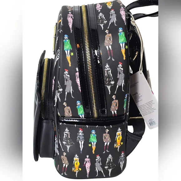 Loungefly Emily In Paris Limited Edition All Over Print Black Mini Backpack nwt - Picture 2 of 5